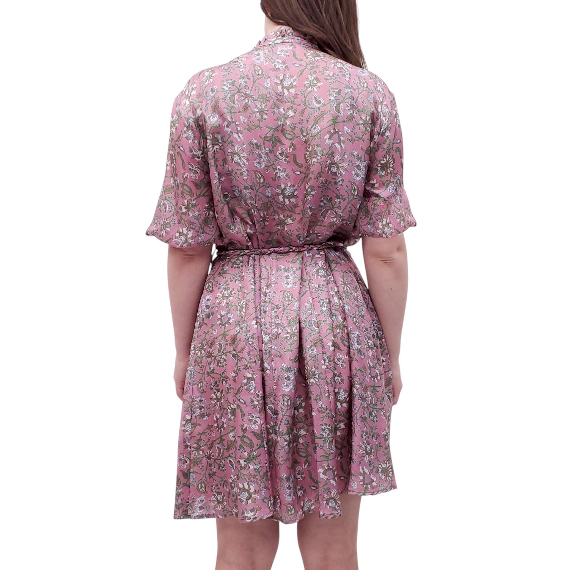 HANNAH PINK PATTERNED DRESS - SIZE M (2)