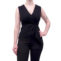 PRADA BLACK SLEEVELESS SILK BLOUSE - SIZE 34