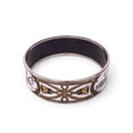 HERMÈS GOLD AND WHITE PATTERNED BANGLE
