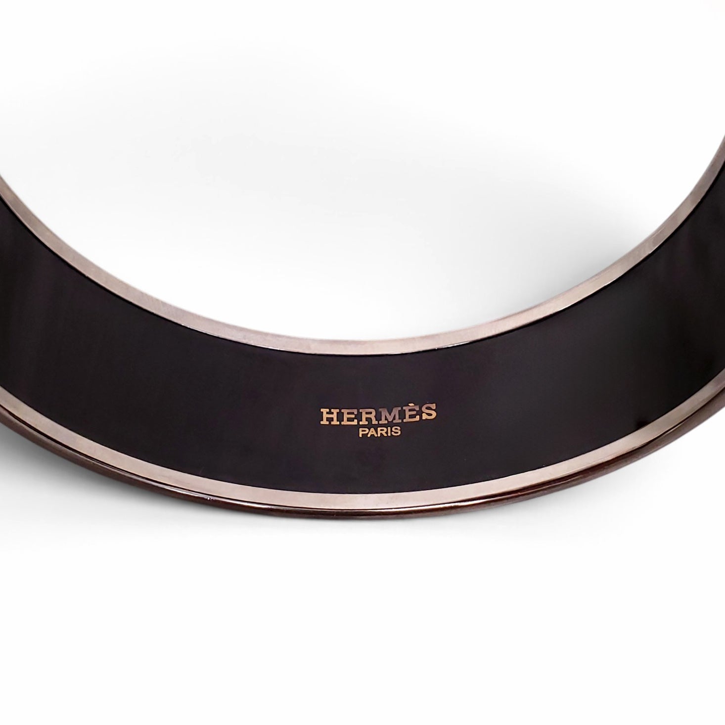 HERMÈS GOLD AND WHITE PATTERNED BANGLE