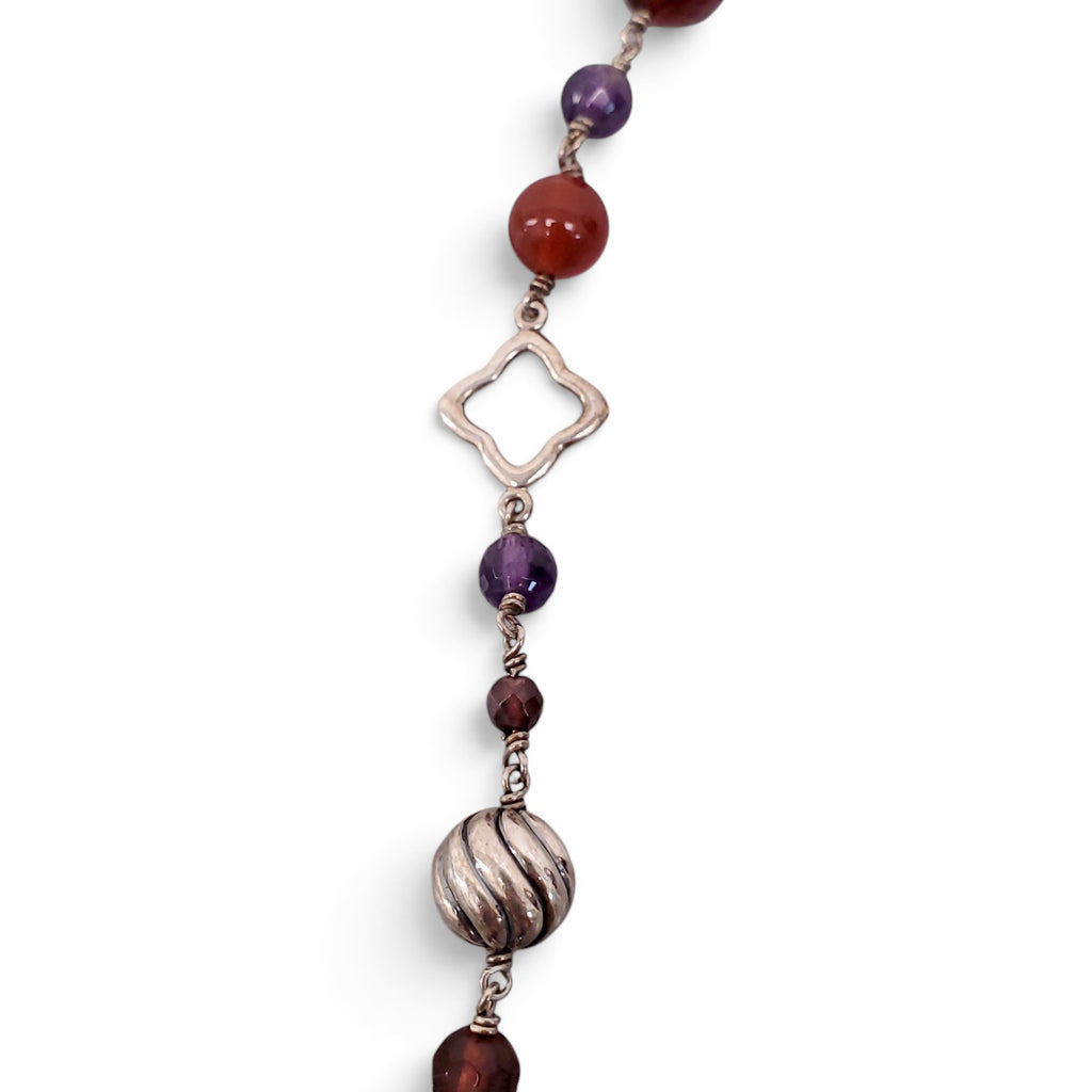 DAVID YURMAN MULTI-STONE QUATREFOIL NECKLACE