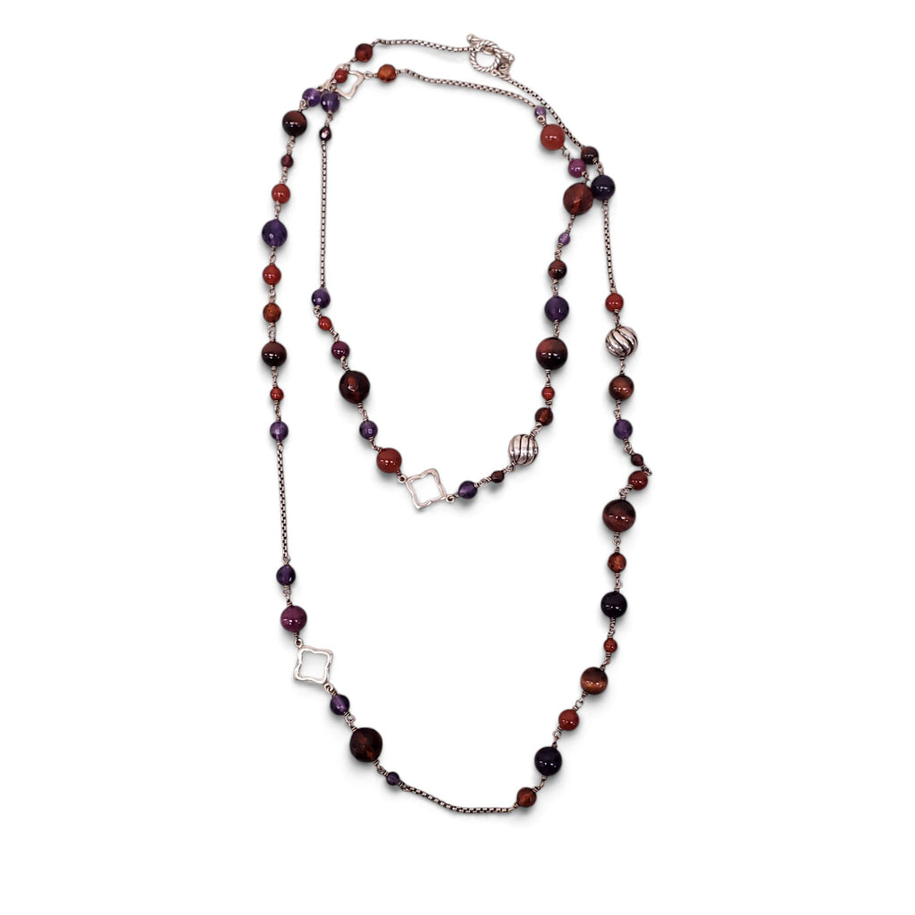 DAVID YURMAN MULTI-STONE QUATREFOIL NECKLACE