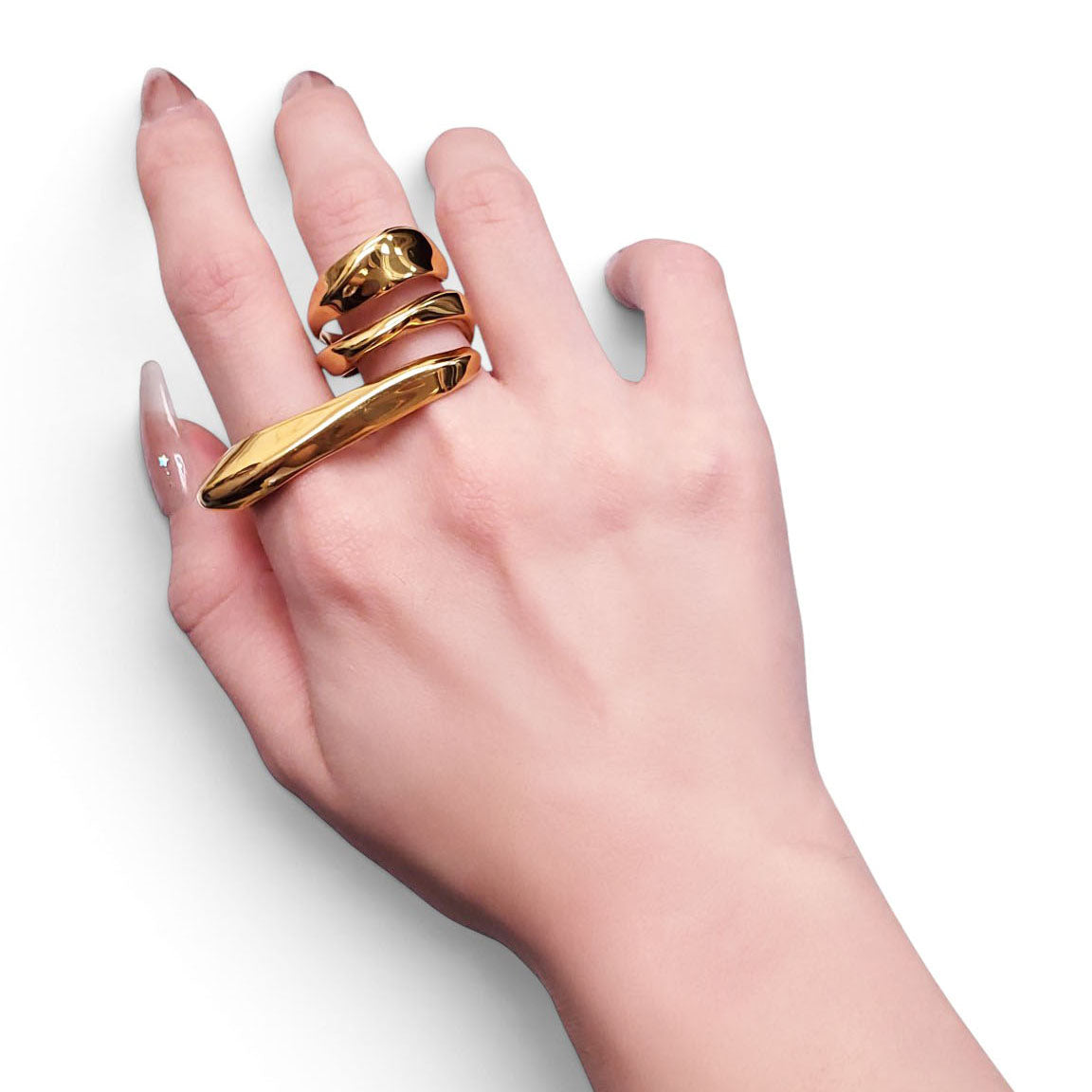 ALEXANDER MCQUEEN GOLD RING - SIZE S