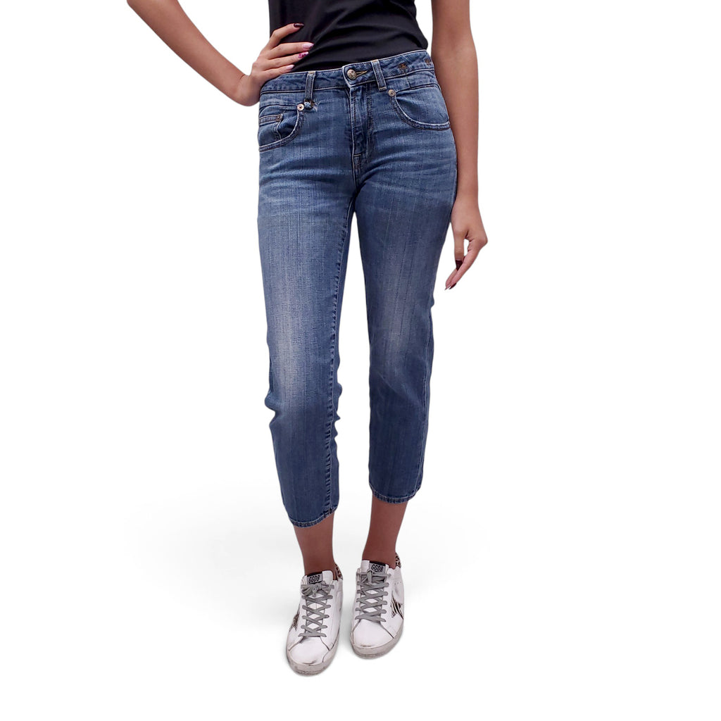 R13 554 DARK VINTAGE BLUE BOY STRAIGHT JEANS - SIZE 26