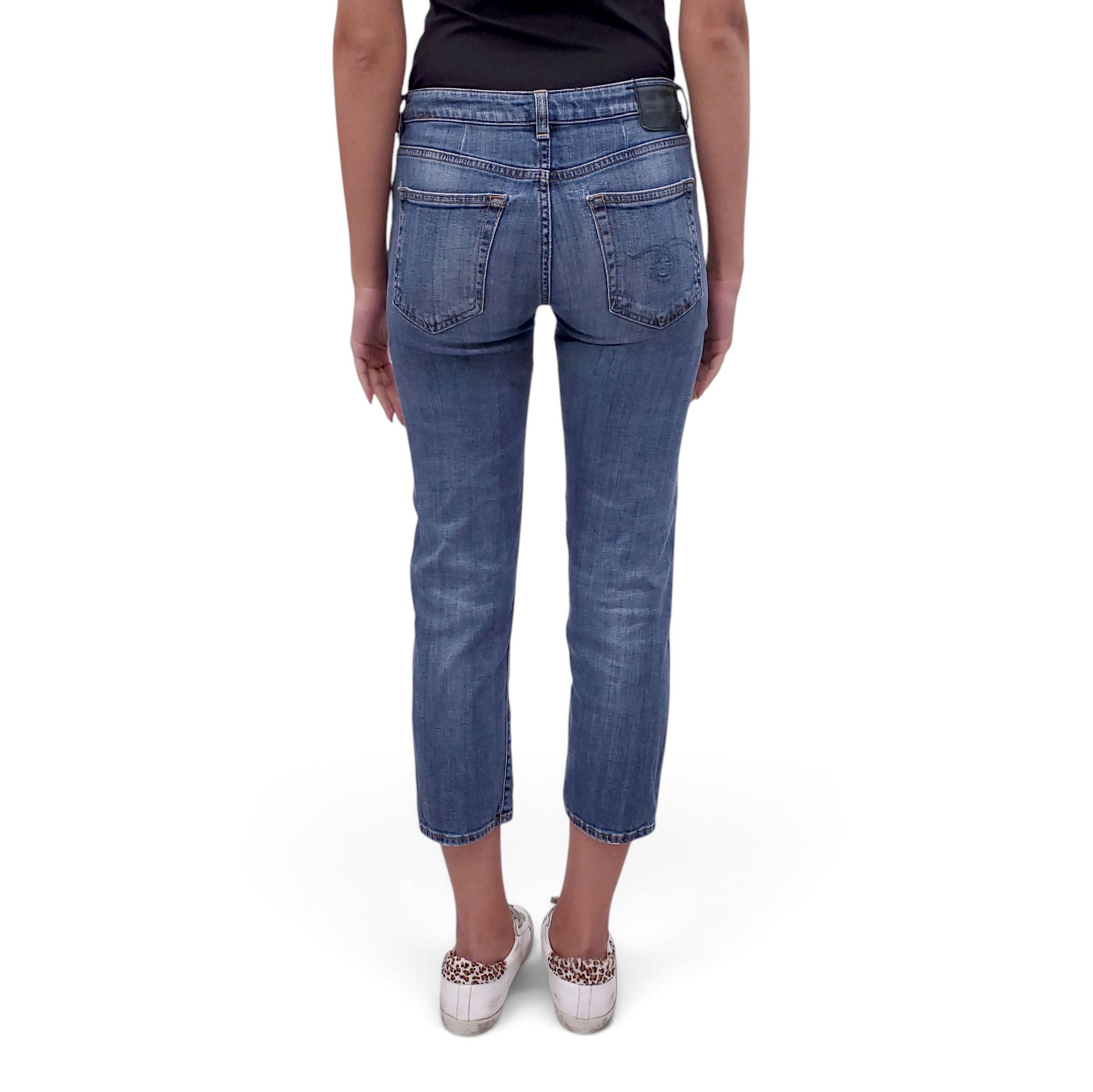 R13 554 DARK VINTAGE BLUE BOY STRAIGHT JEANS - SIZE 26