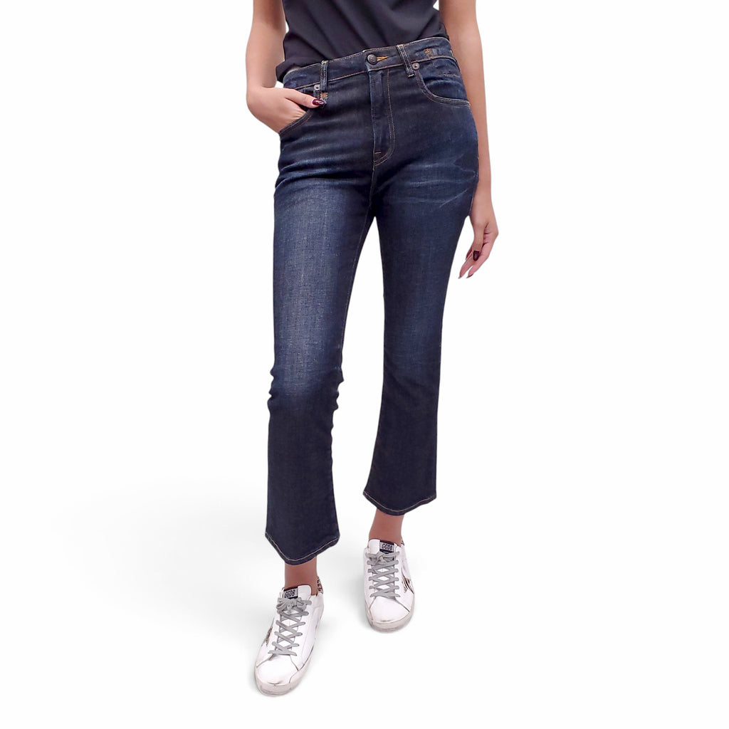 R13 AVERY INDIGO KICK FIT JEANS - SIZE 27