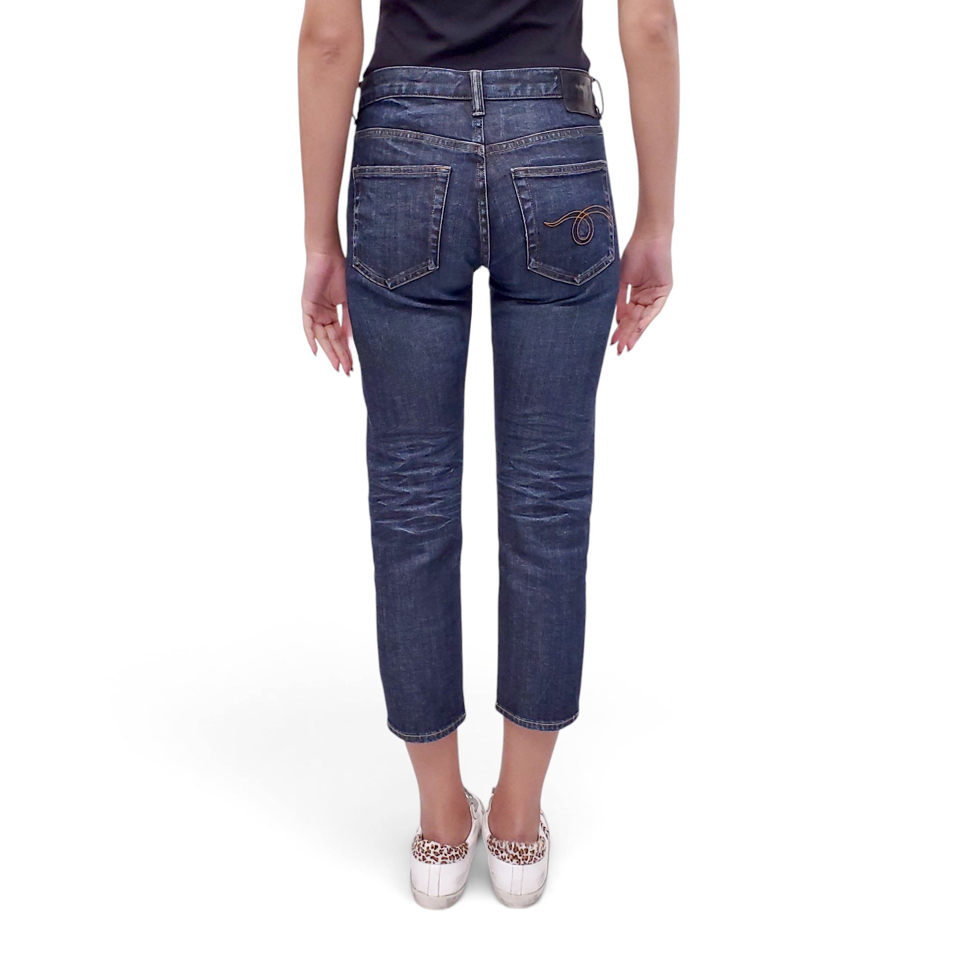 R13 AVERY INDIGO BOY STRAIGHT JEANS - SIZE 25