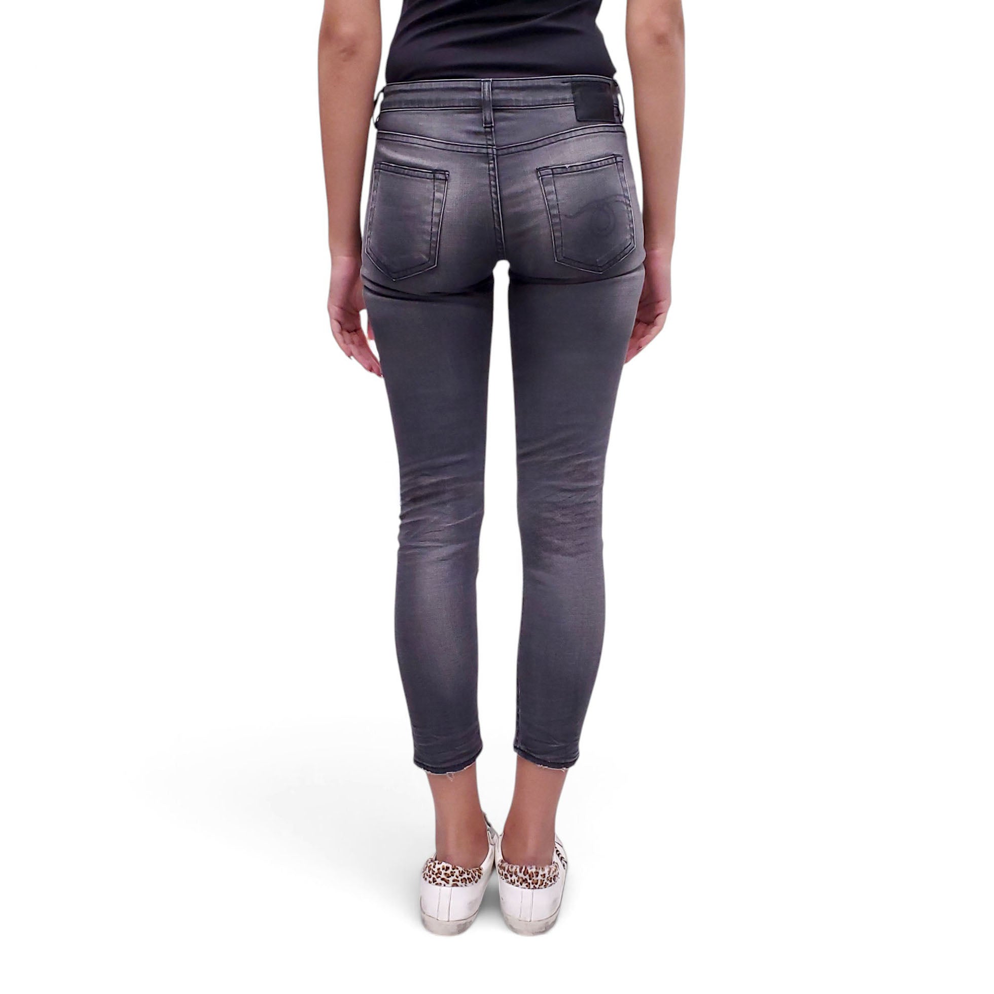 R13 SLATE GREY VINTAGE BOY SKINNY - SIZE 26