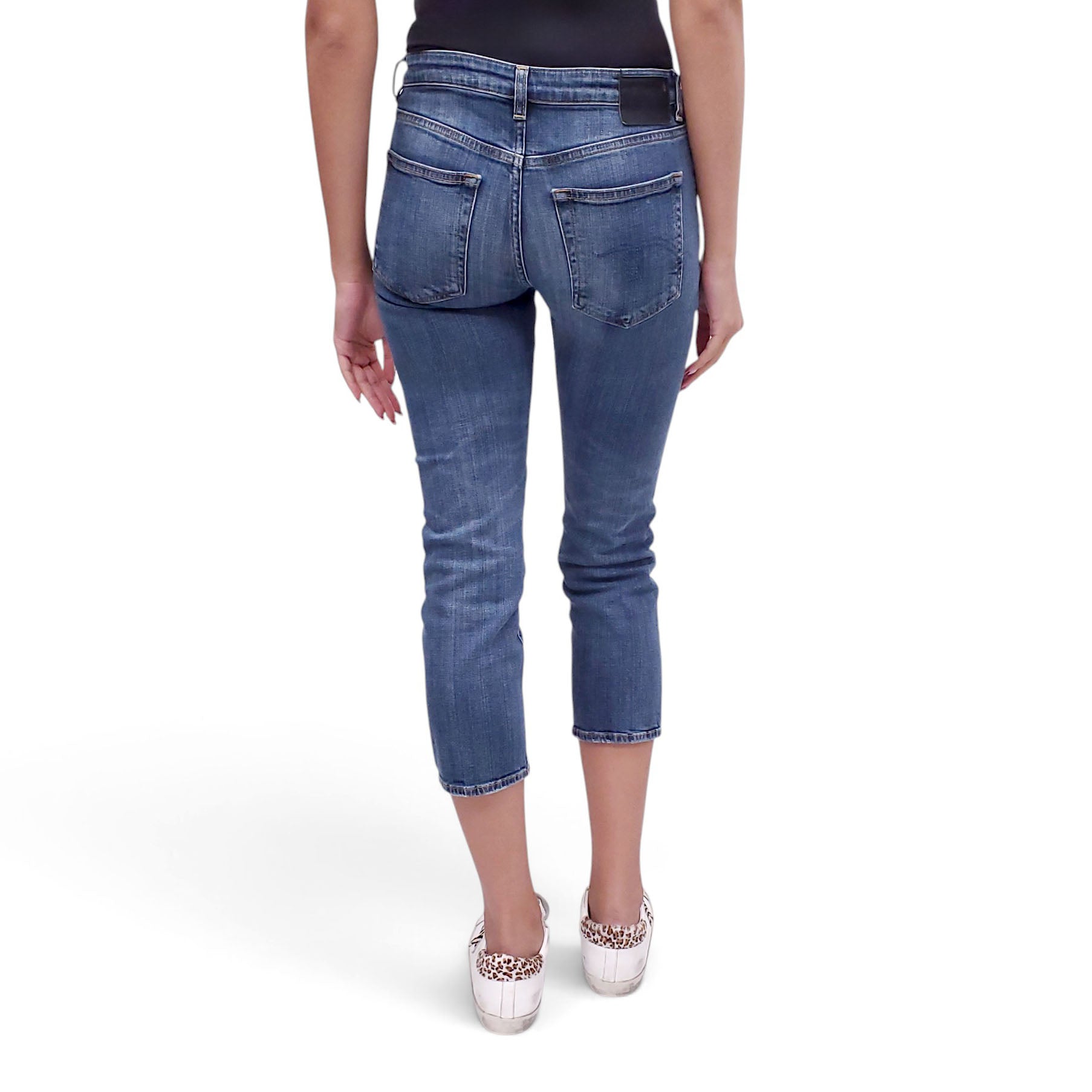 R13 DARK VINTAGE BLUE BOY STRAIGHT JEANS - SIZE 26