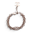 CHANEL CHAIN CC CRYSTAL CHAIN LOGO BRACELET