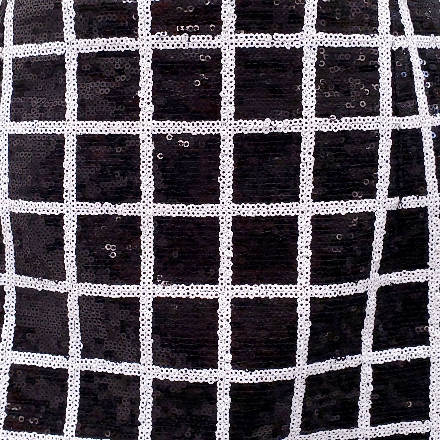 BALMAIN BLACK AND WHITE SEQUIN DRESS - SIZE 38