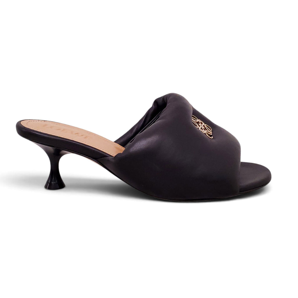 LOEWE BLACK LOGO KITTEN HEELS - SIZE 37