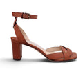 JIMMY CHOO BROWN LEATHER BRAIDED KITTEN HEELS - SIZE 36.5