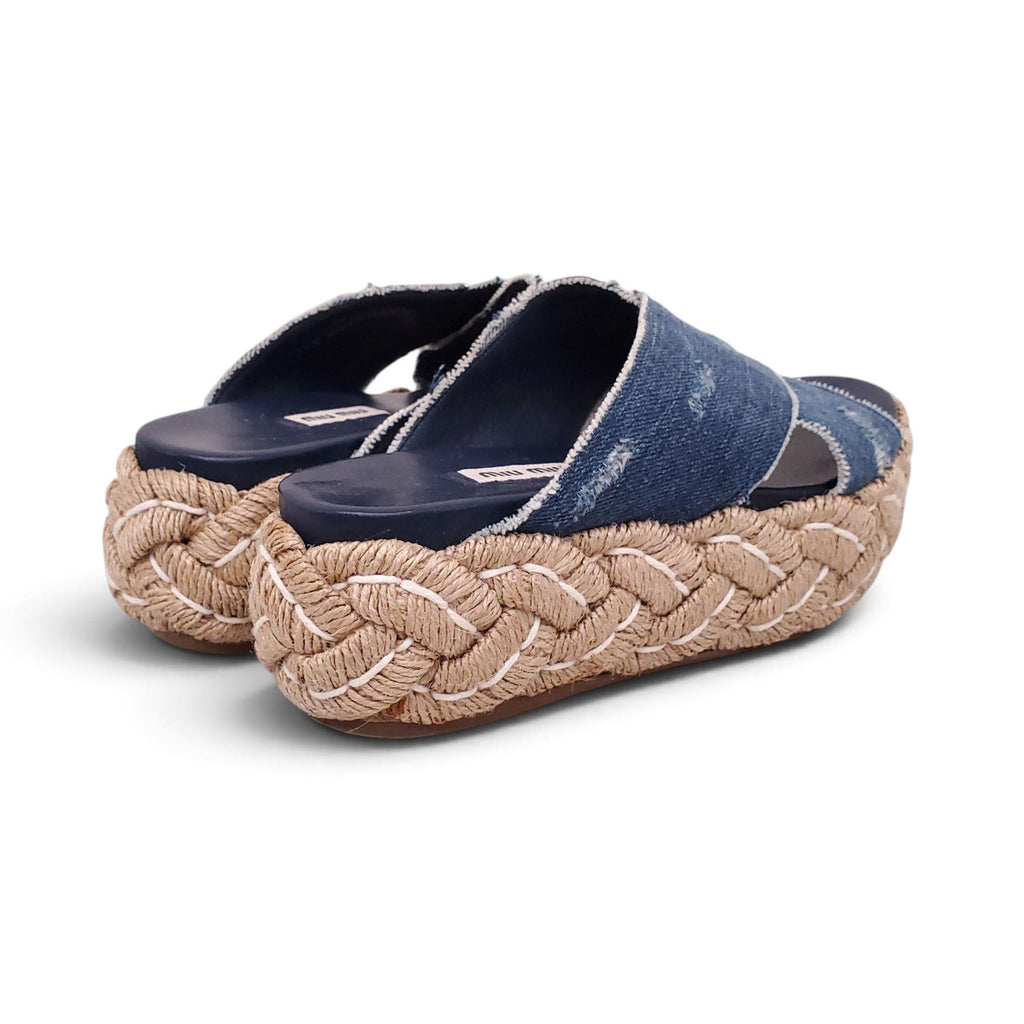 MIU MIU DENIM MULE SANDALS - SIZE 36.5