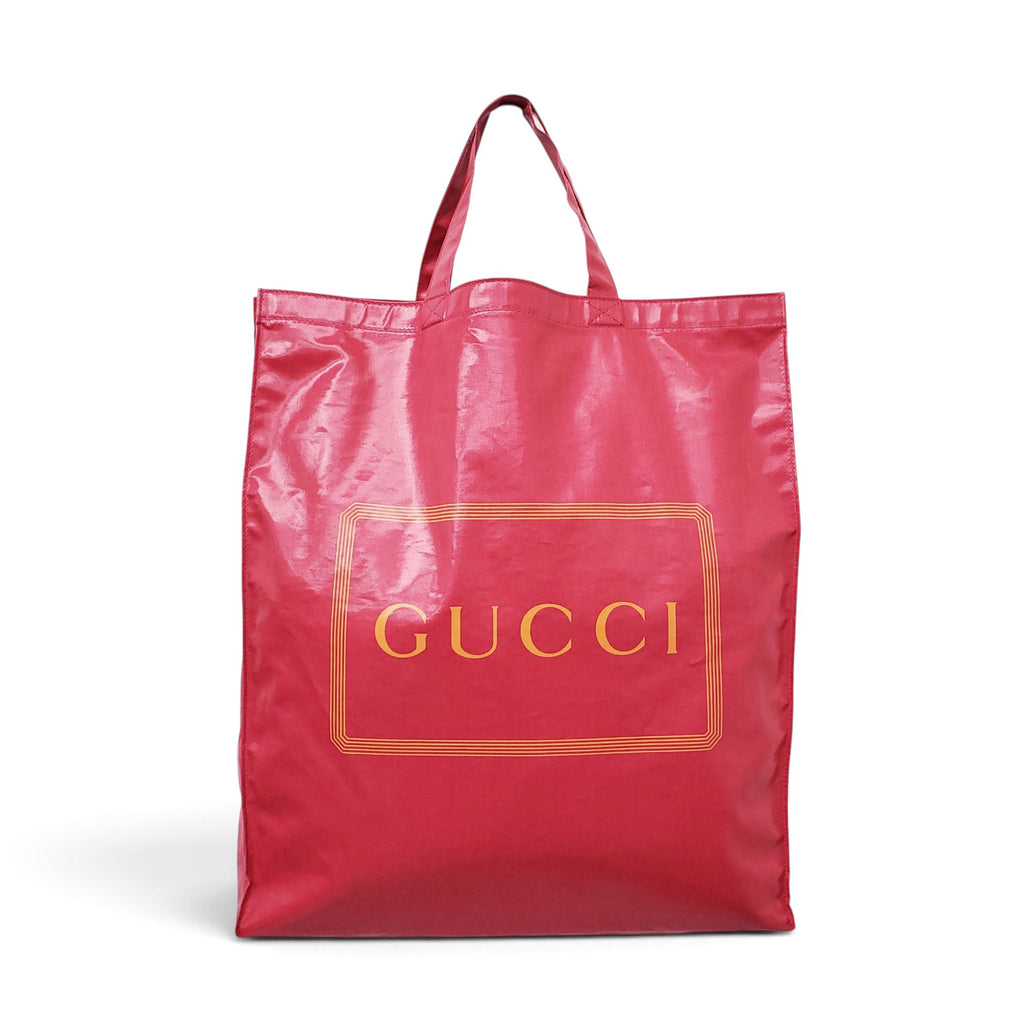 GUCCI VINYL CRYSTAL MONTECARLO VERTICAL TOTE PINK