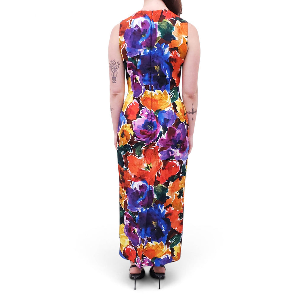 DOLCE & GABBANA MUTLICOLOUR FLORAL PRINT DRESS - SIZE 40
