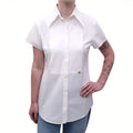 DOLCE & GABBANA WHITE LOGO BLOUSE WITH DG LOGO - SIZE 40