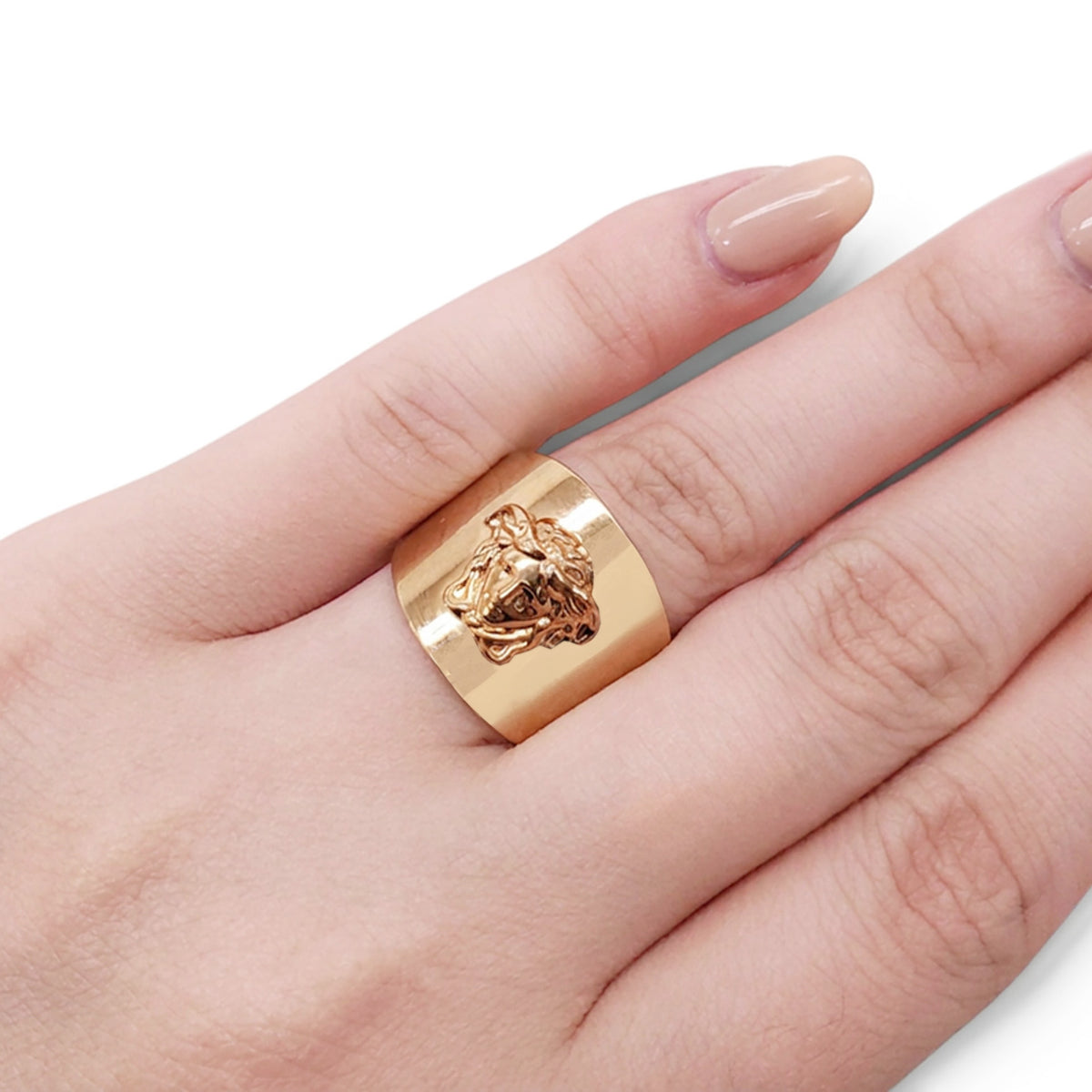 VERSACE LA MEDUSA HEAD RING - SIZE 15