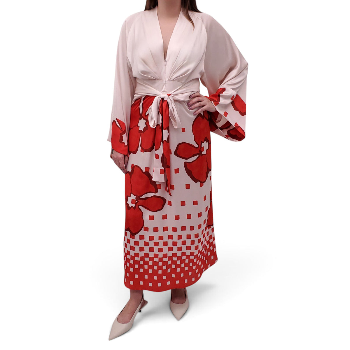SMYTHE BUTTERFLY MIDI DRESS - SIZE 10