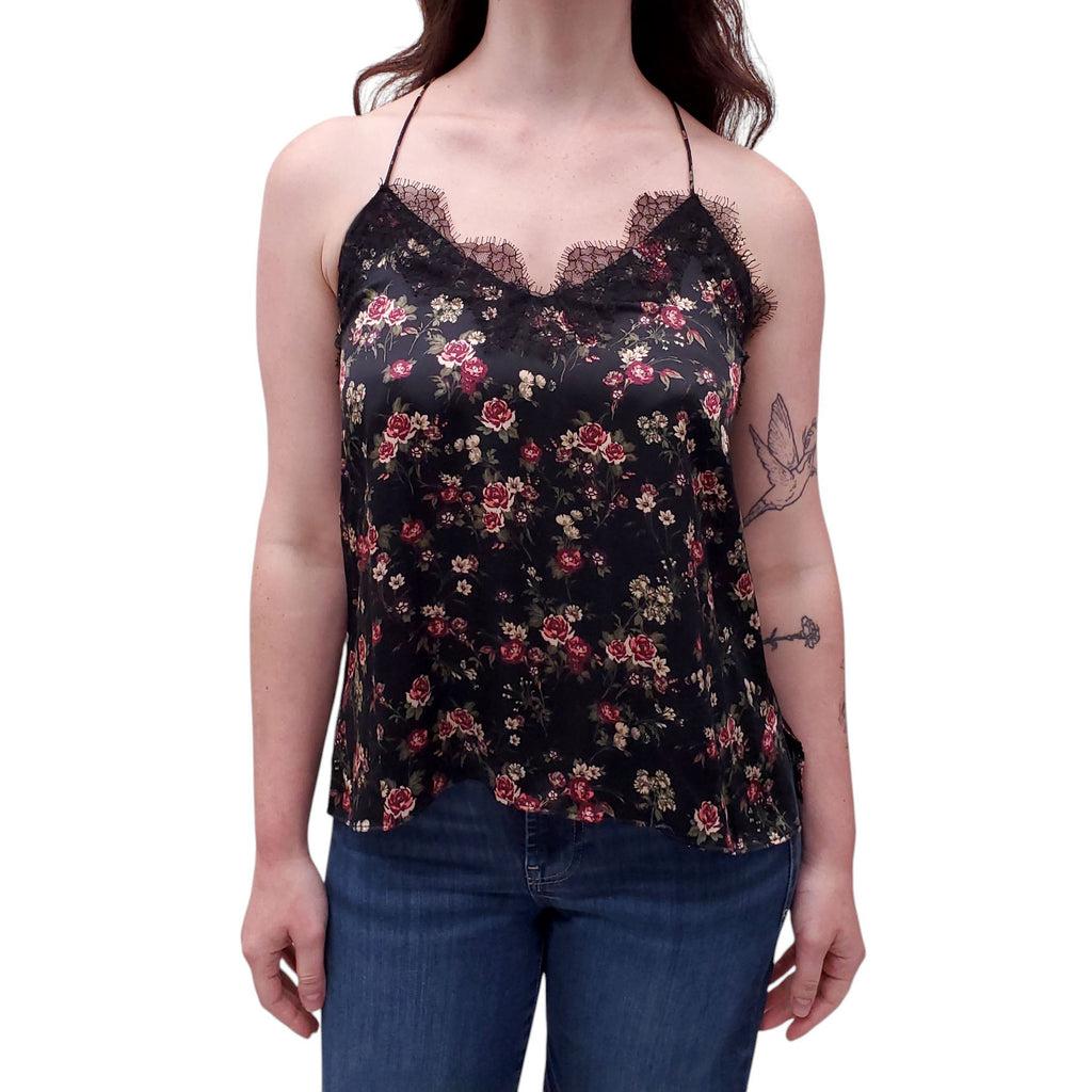 CAMI NYC FLORAL TANK TOP WITH LACE - SIZE XS