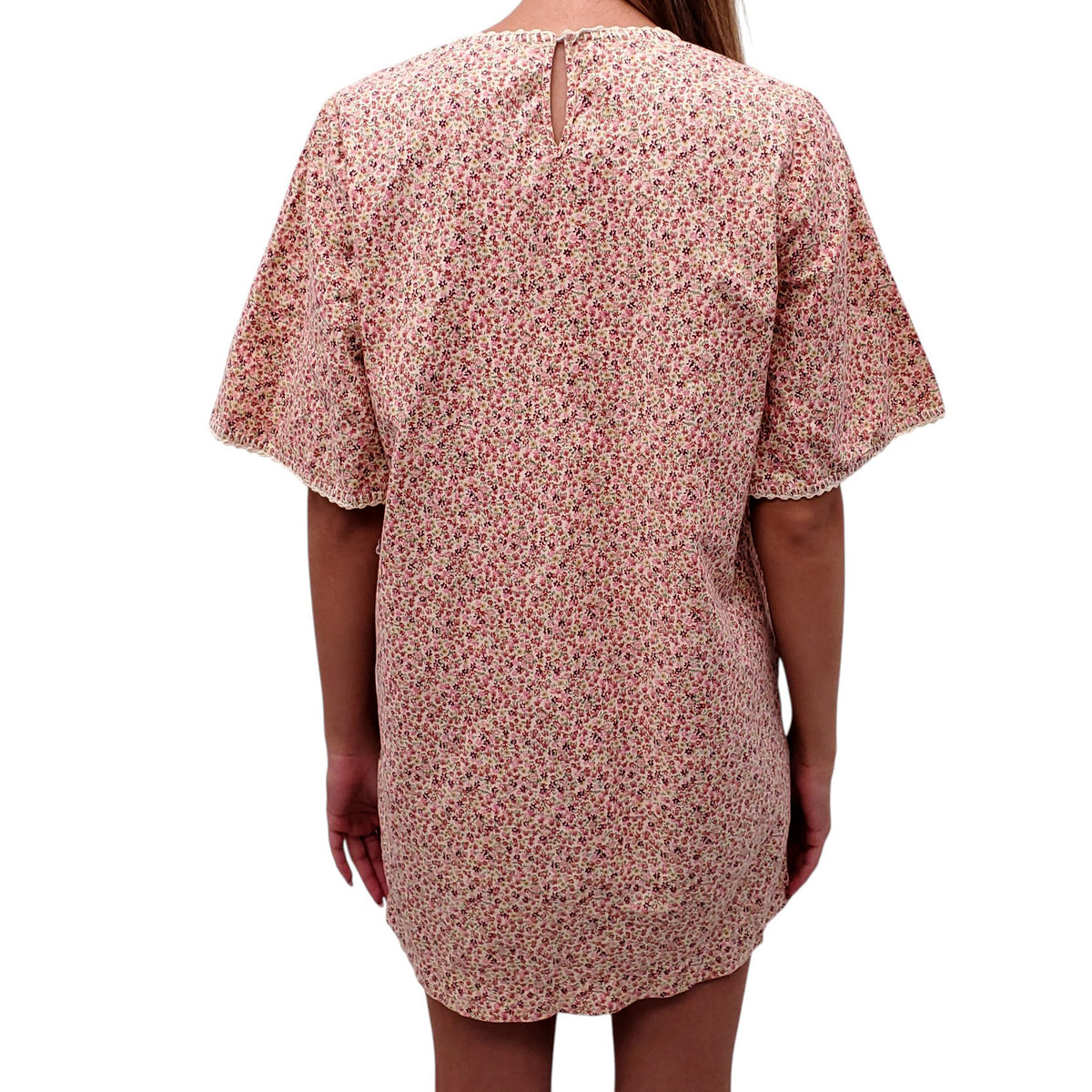 DÔEN PINK FLORAL BABYDOLL DRESS - SIZE S