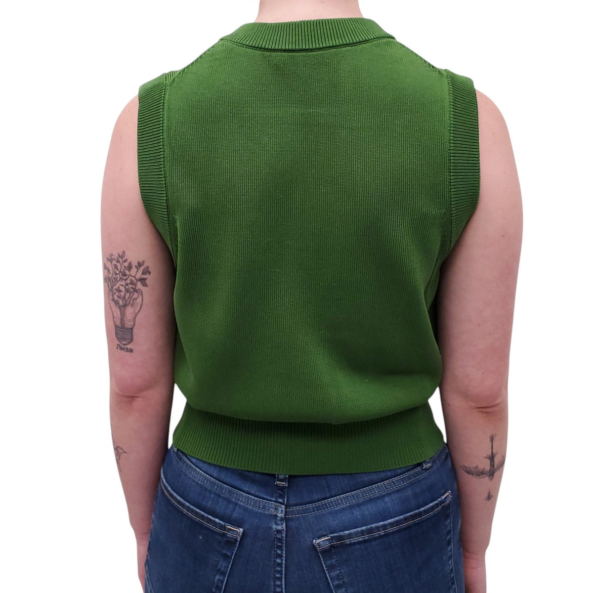 VERONICA BEARD GREEN SWEATER VEST - SIZE S