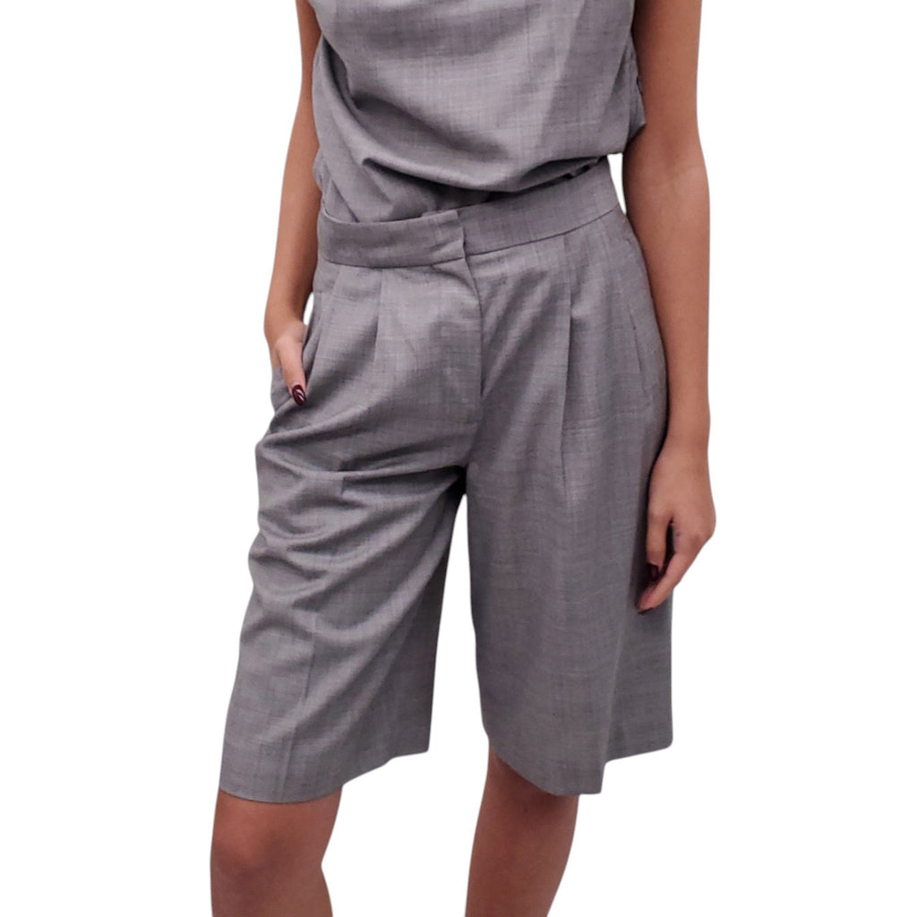 LOULOU STUDIOS GREY TOP AND SHORT SET - SIZE 38