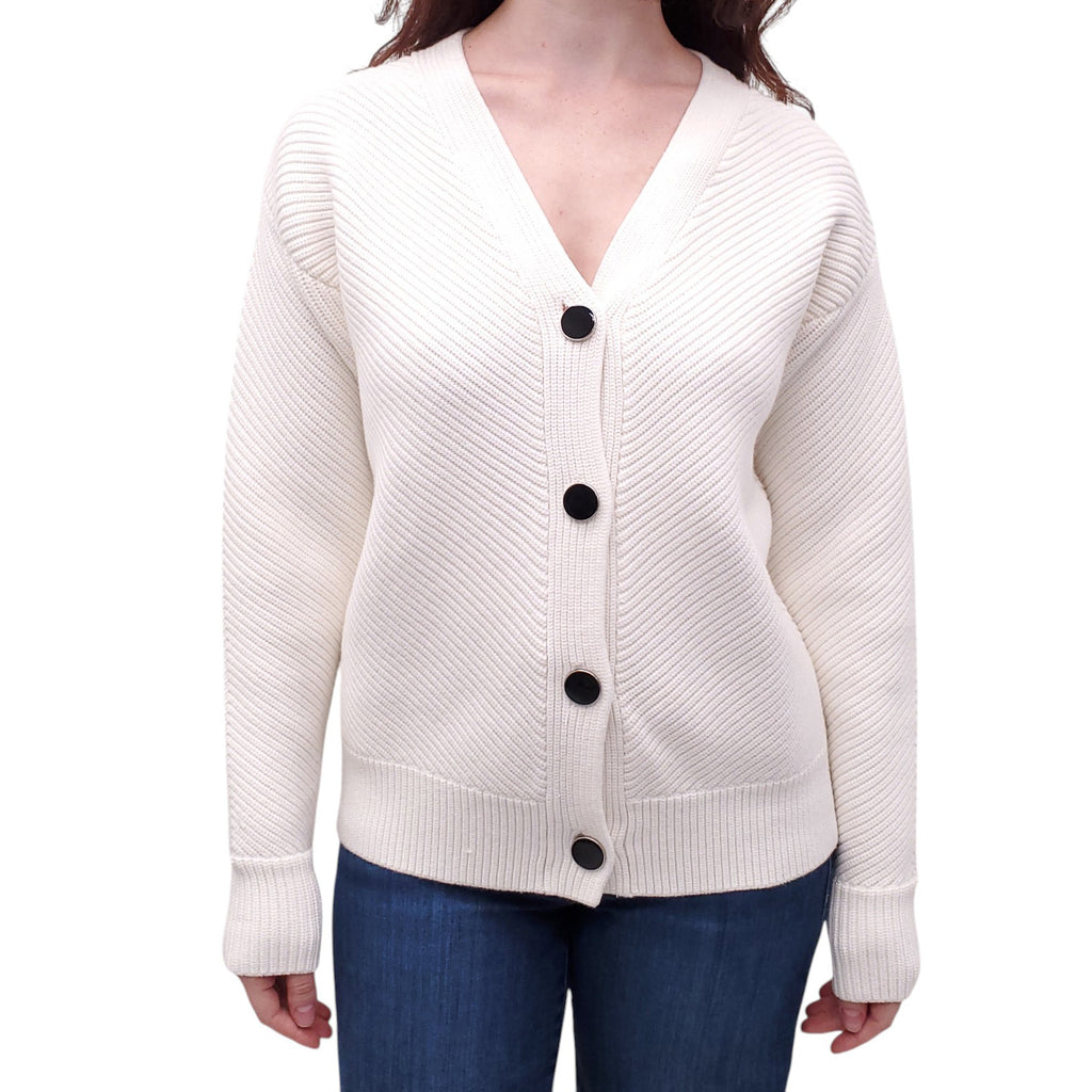 VICTORIA VICTORIA BECKHAM CREAM CARDIGAN - SIZE S
