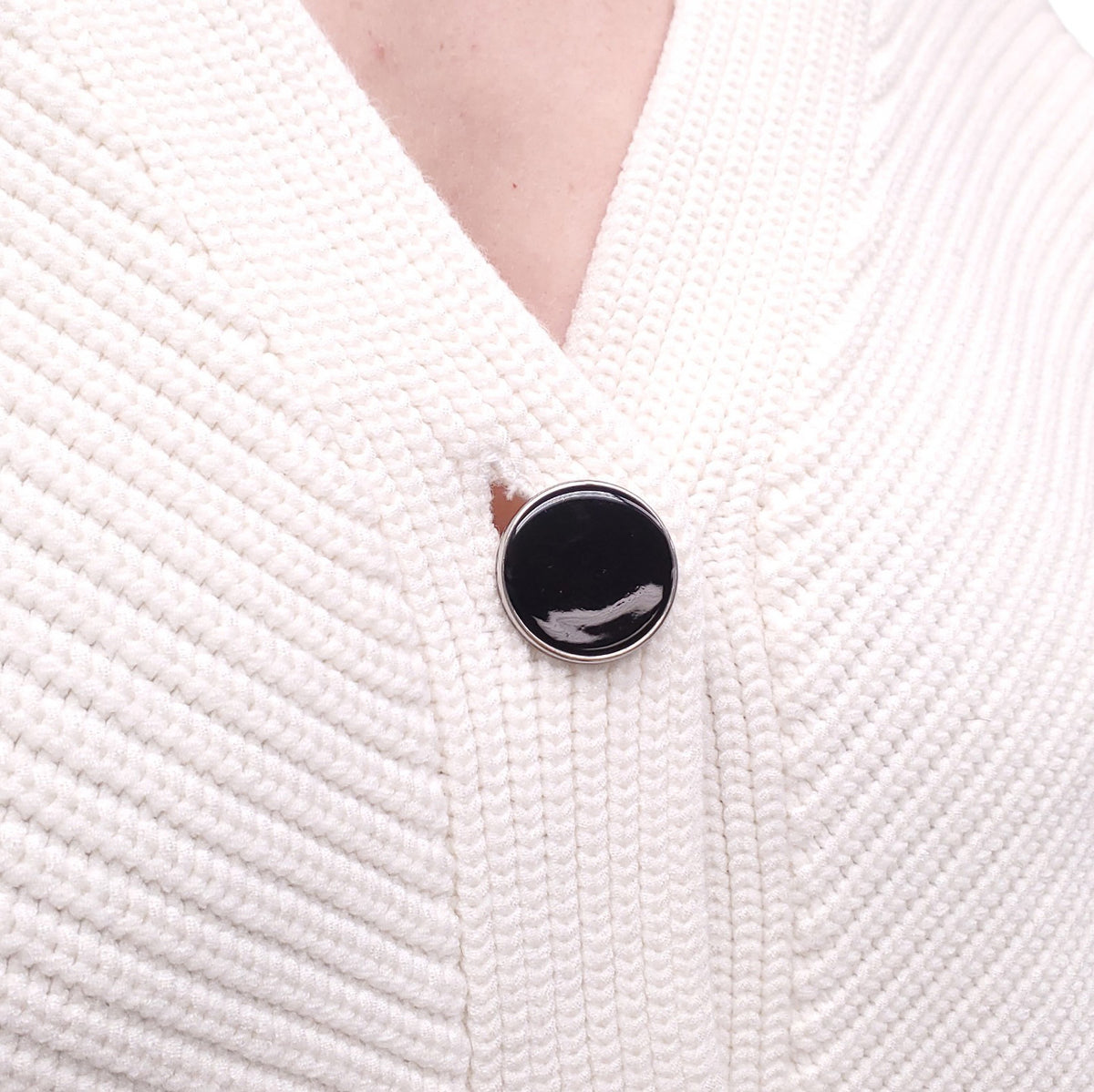 VICTORIA VICTORIA BECKHAM CREAM CARDIGAN - SIZE S