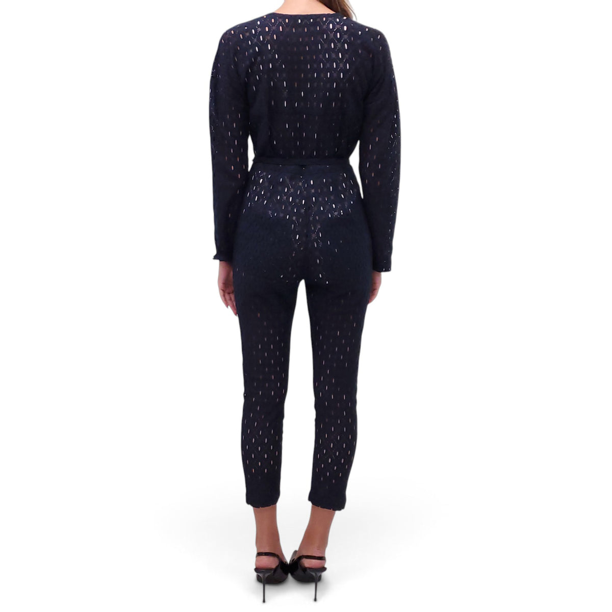 RACHEL COMEY NAVY LACE JUMPSUIT - SIZE 2