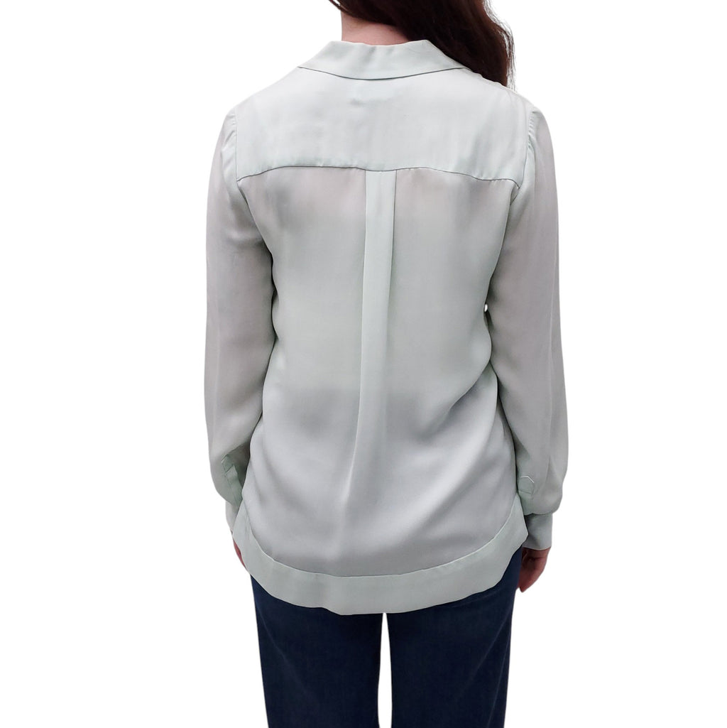 A.L.C. MINT GREEN SILK BLOUSE - SIZE S
