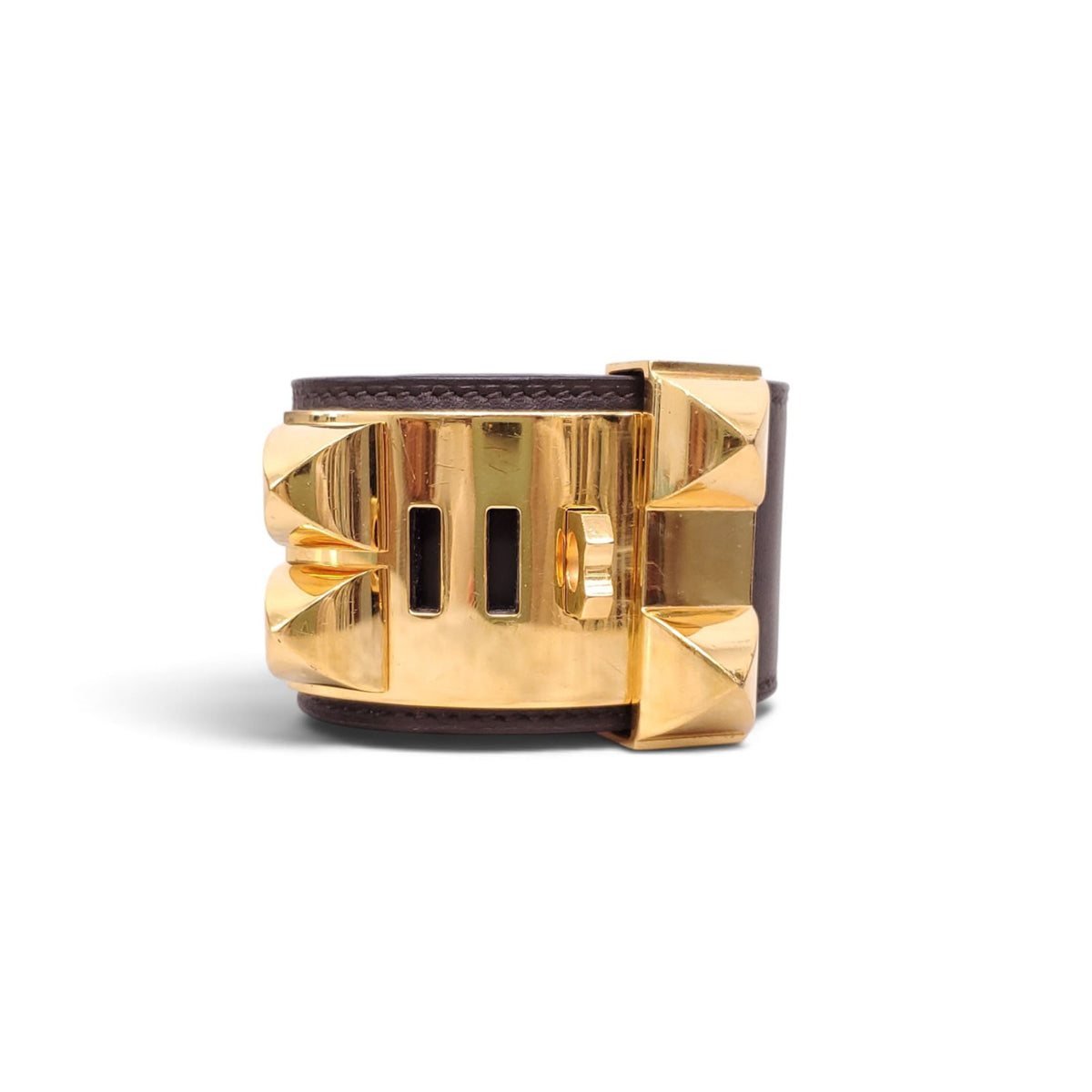 HERMÈS COLLIER BLACK GOLD HARDWARE - SIZE S