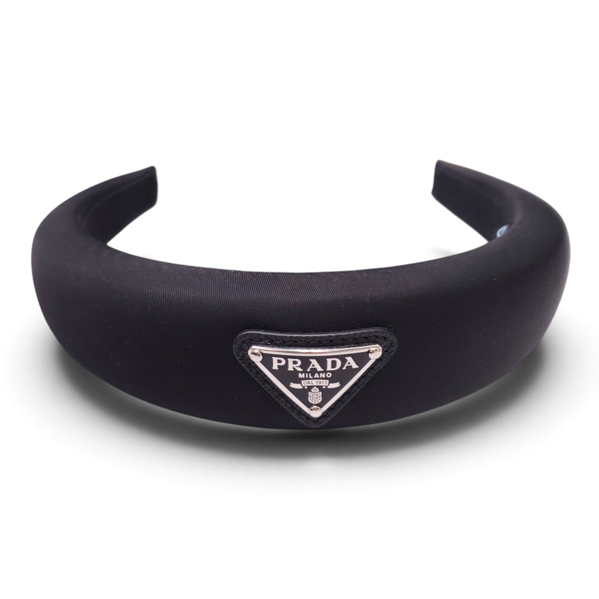 PRADA BLACK LOGO HEADBAND