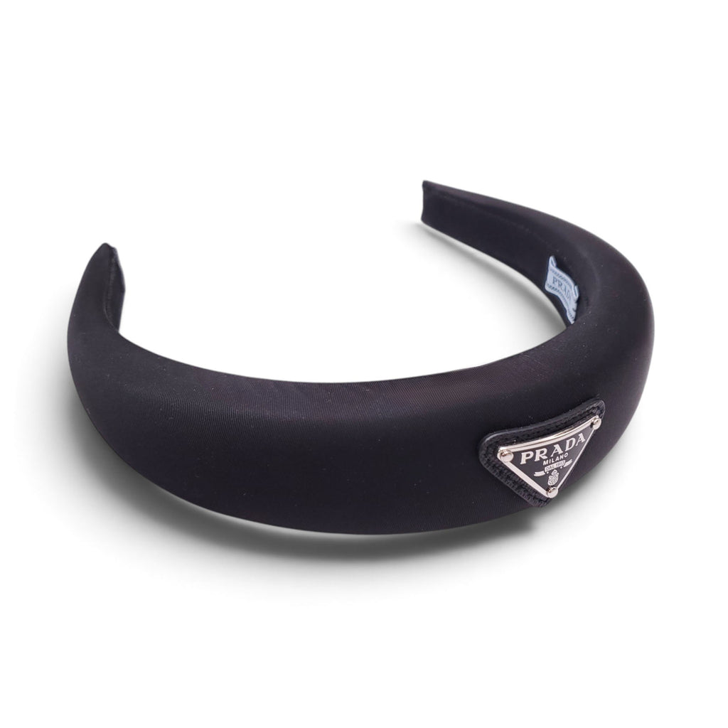 PRADA BLACK LOGO HEADBAND