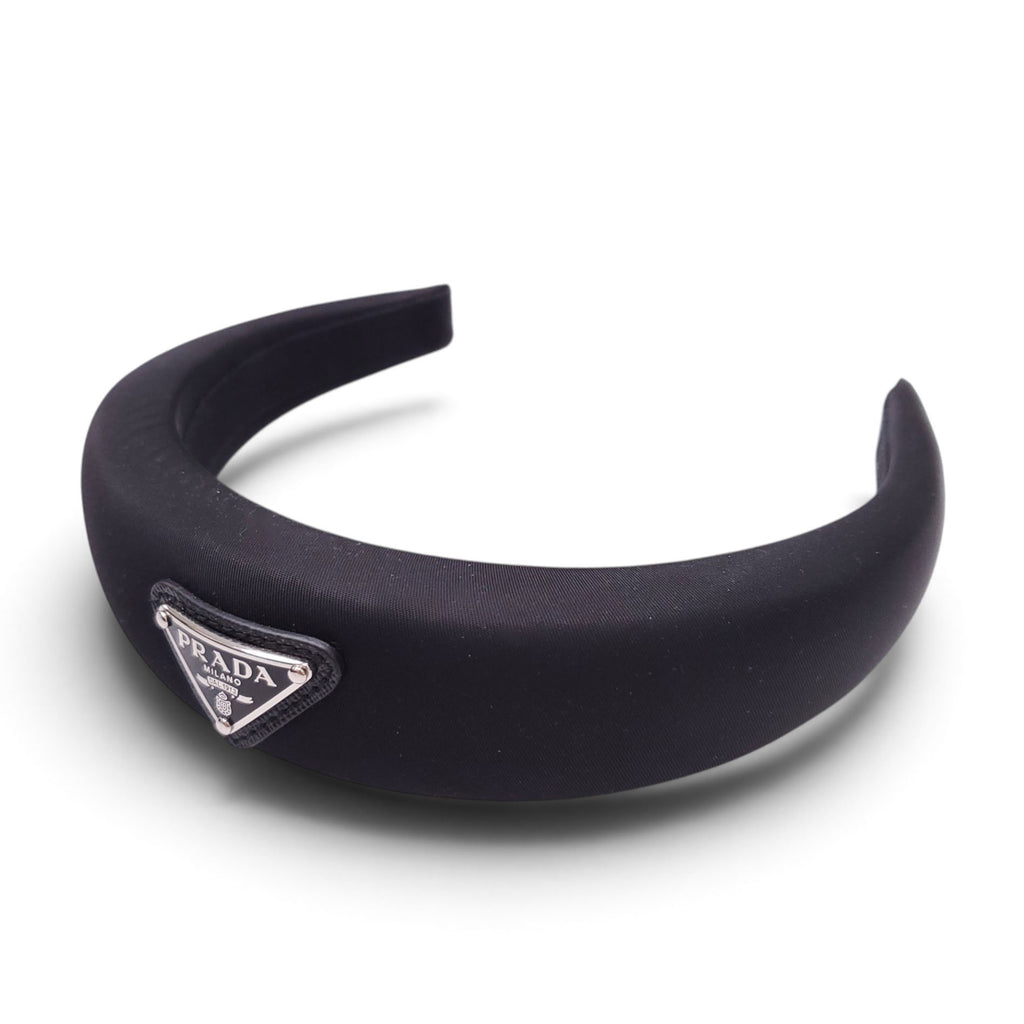 PRADA BLACK LOGO HEADBAND