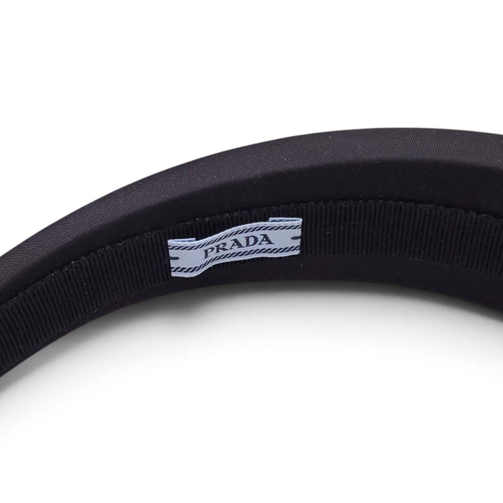 PRADA BLACK LOGO HEADBAND