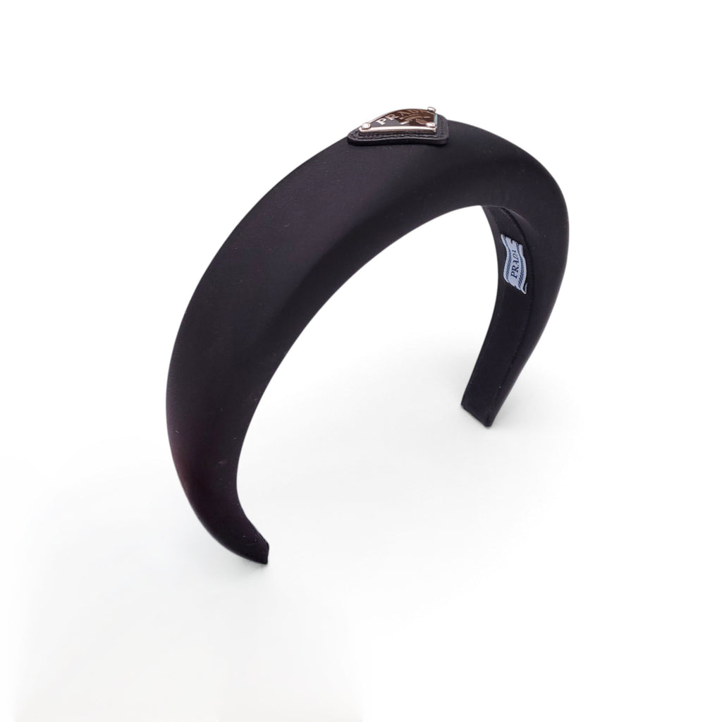 PRADA BLACK LOGO HEADBAND