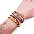 HERMÈS 3 PIECES LEATHER BRACELET SET