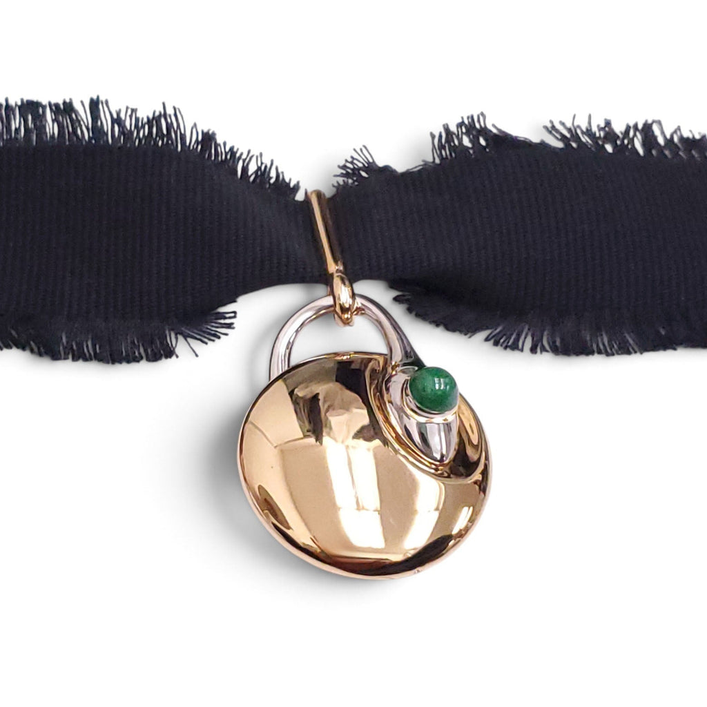 CHLOÉ BLACK CHOKER CHARM NECKLACE
