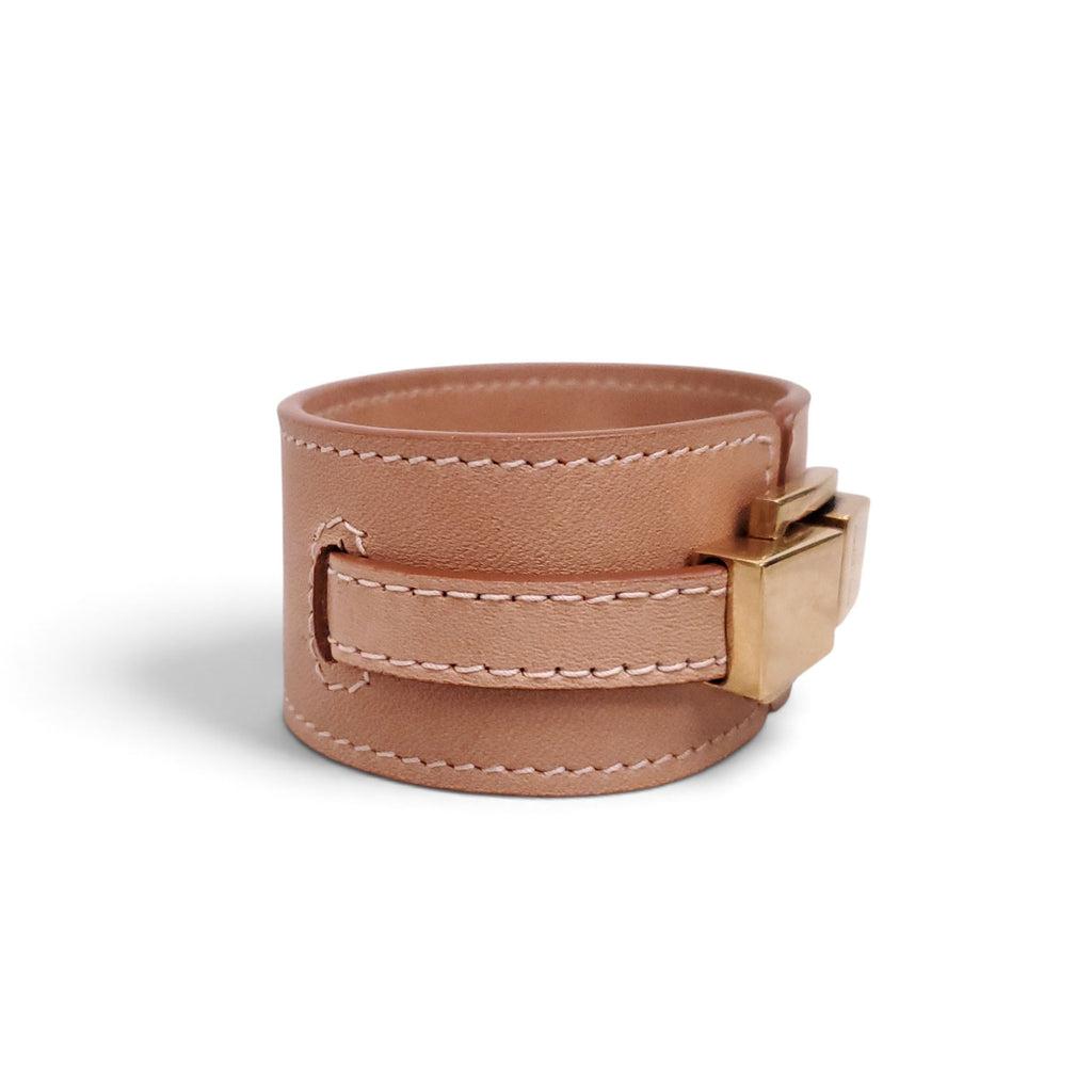 SAINT LAURENT LEATHER CUFF BRACELET - SIZE S