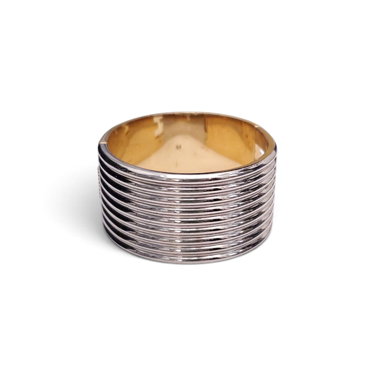 FENDI SILVER AND GOLD CUFF BRACELET - SIZE M