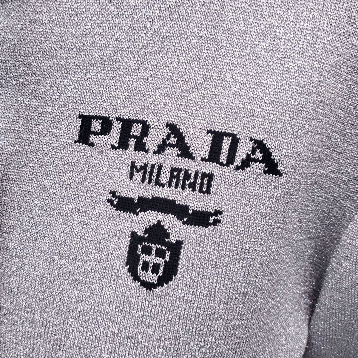 PRADA SILVER TWO PIECE LOGO PANTS SET - SIZE 38