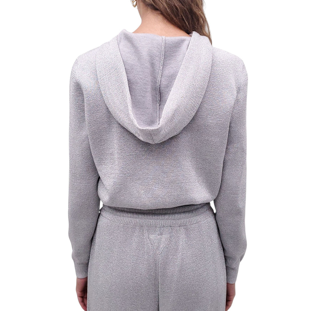 PRADA SILVER TWO PIECE LOGO PANTS SET - SIZE 38
