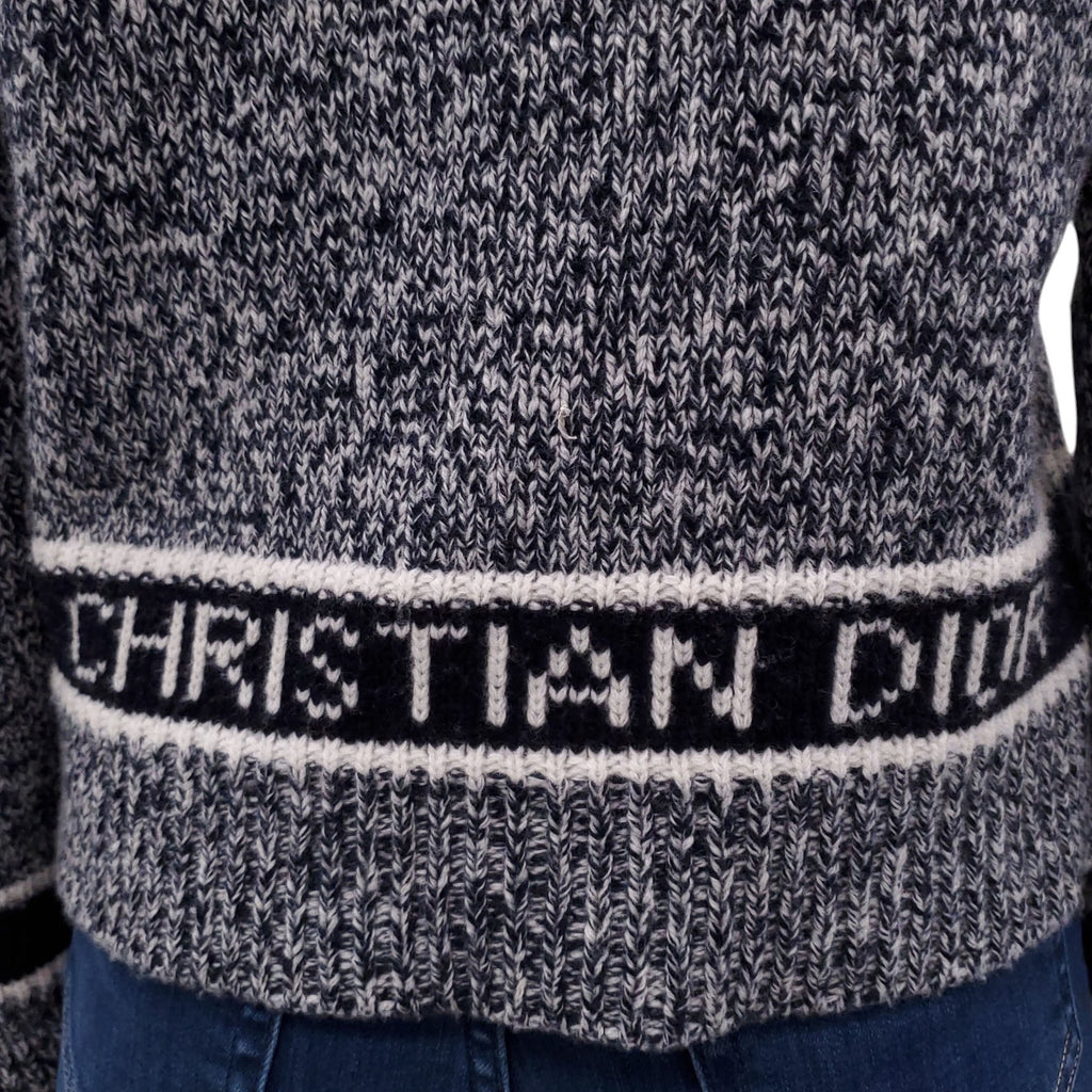 CHRISTIAN DIOR NAVY LOGO SWEATER - SIZE 6