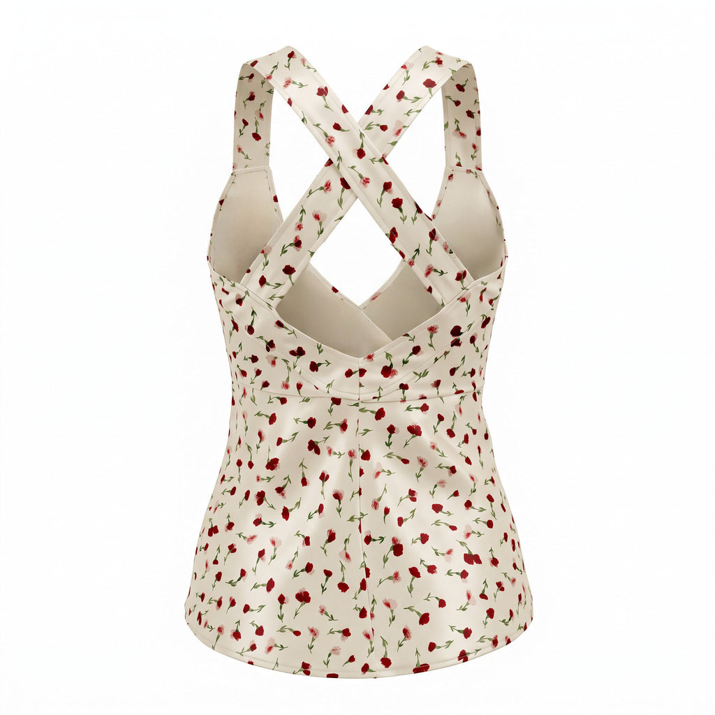 KHAITE SILK FLORAL TANK TOP - SIZE S