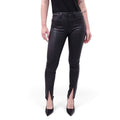 L'AGENCE BLACK COATED LEATHER EFFECT DENIM - SIZE 24