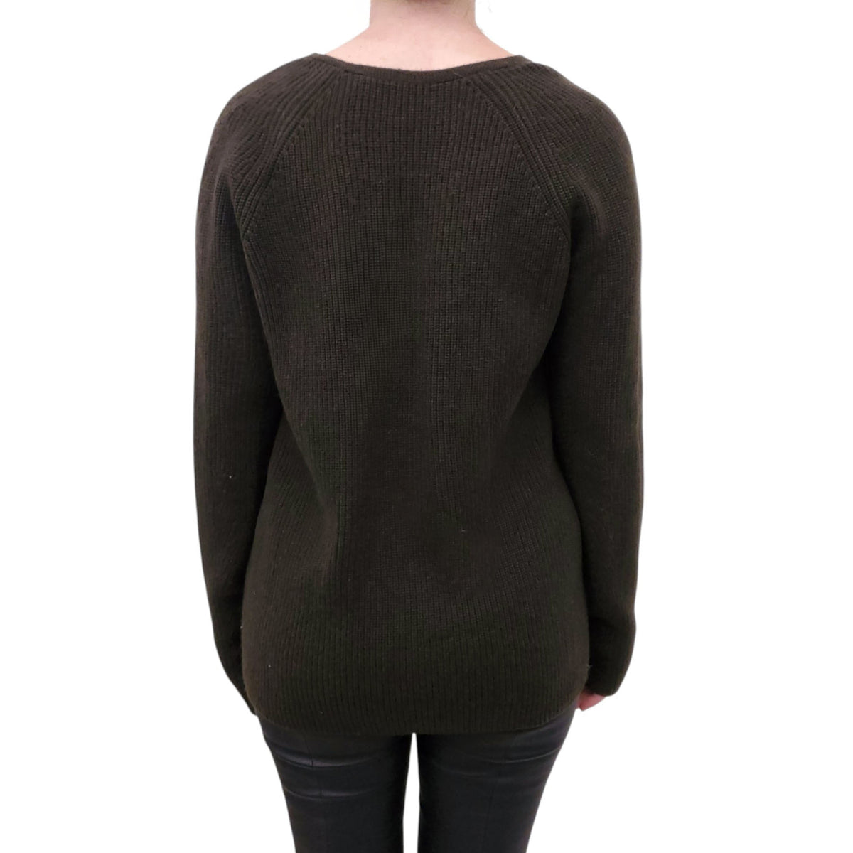 HELMUT LANG GREEN V-NECK SWEATER - SIZE M