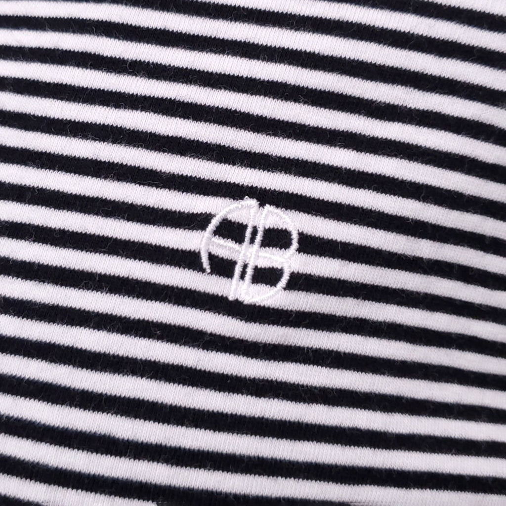 ANINE BING STRIPED LOGO SWEATER - SIZE L