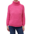 ULLA JOHNSON PINK KNIT ALPACA BLEND TURTLENECK SWEATER - SIZE P/XS