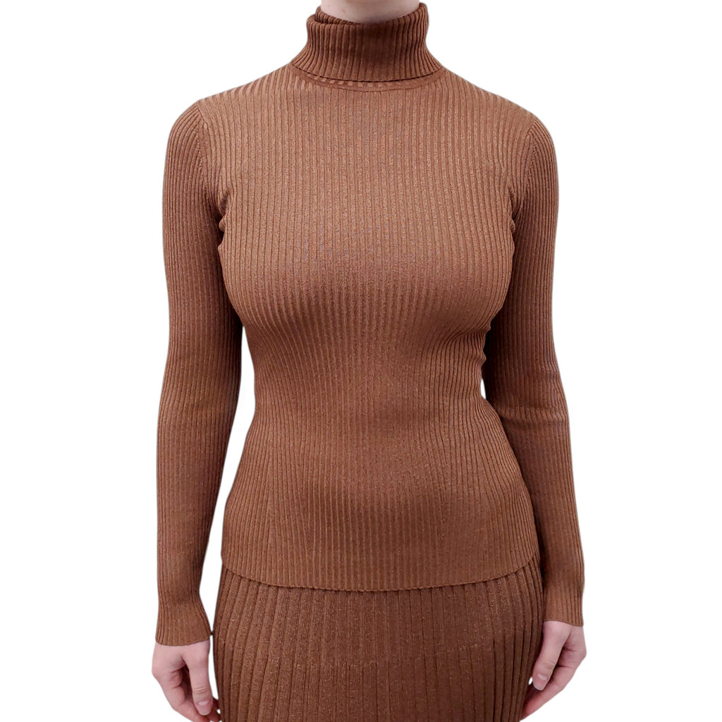 ZIMMERMANN PLEATED METALLIC SKIRT WITH MATCHING SWEATER - SIZE 1